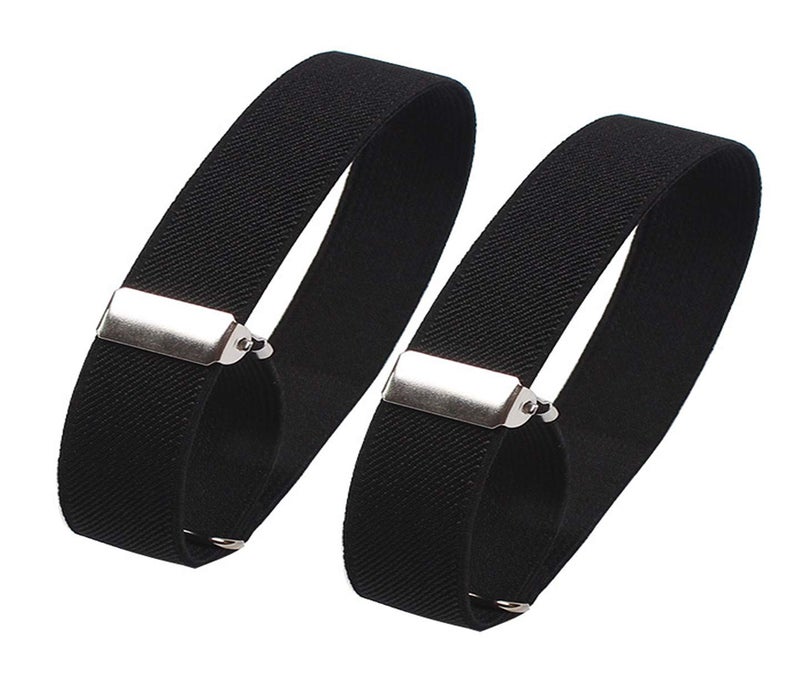 Cyprinus Carpio 2 Pieces Adjustable Shirt Sleeve Holders Anti-Slip Armbands Elastic Sleeve Garters for Women Men(1 "W *12 1/2L -Black) - Image 1